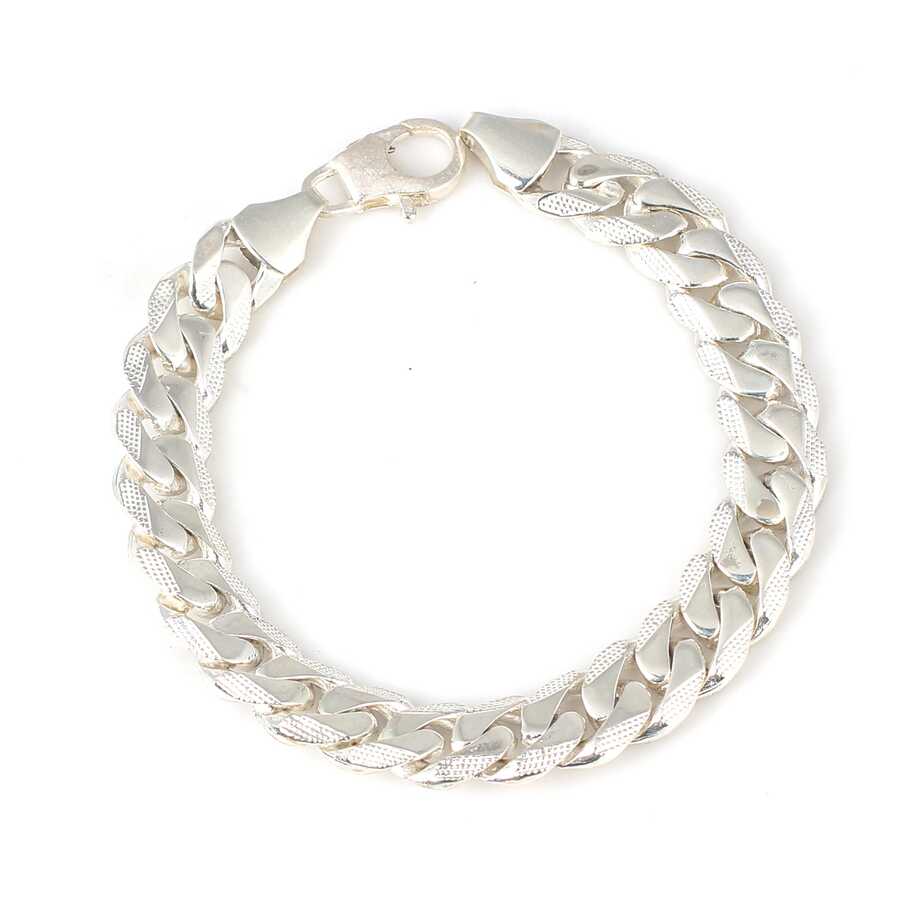 Sterling Silver Patterned Link Bracelet - Modern Craftsmanship