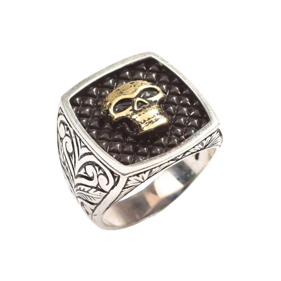 Premium sterling zilveren herenring met schedelontwerp