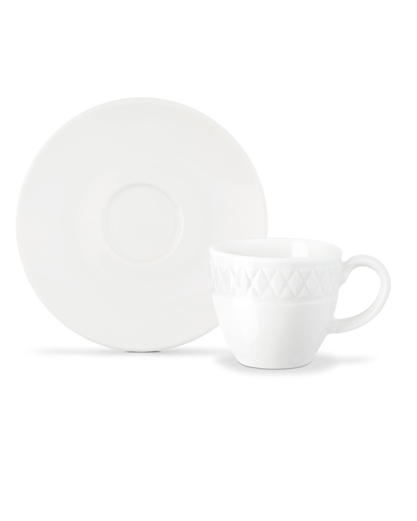 Ensemble de tasses à café en porcelaine pour deux - Design blanc élégant