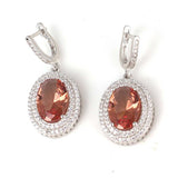 Sterling Silver Oval Zultanite & Zircon Drop Earrings