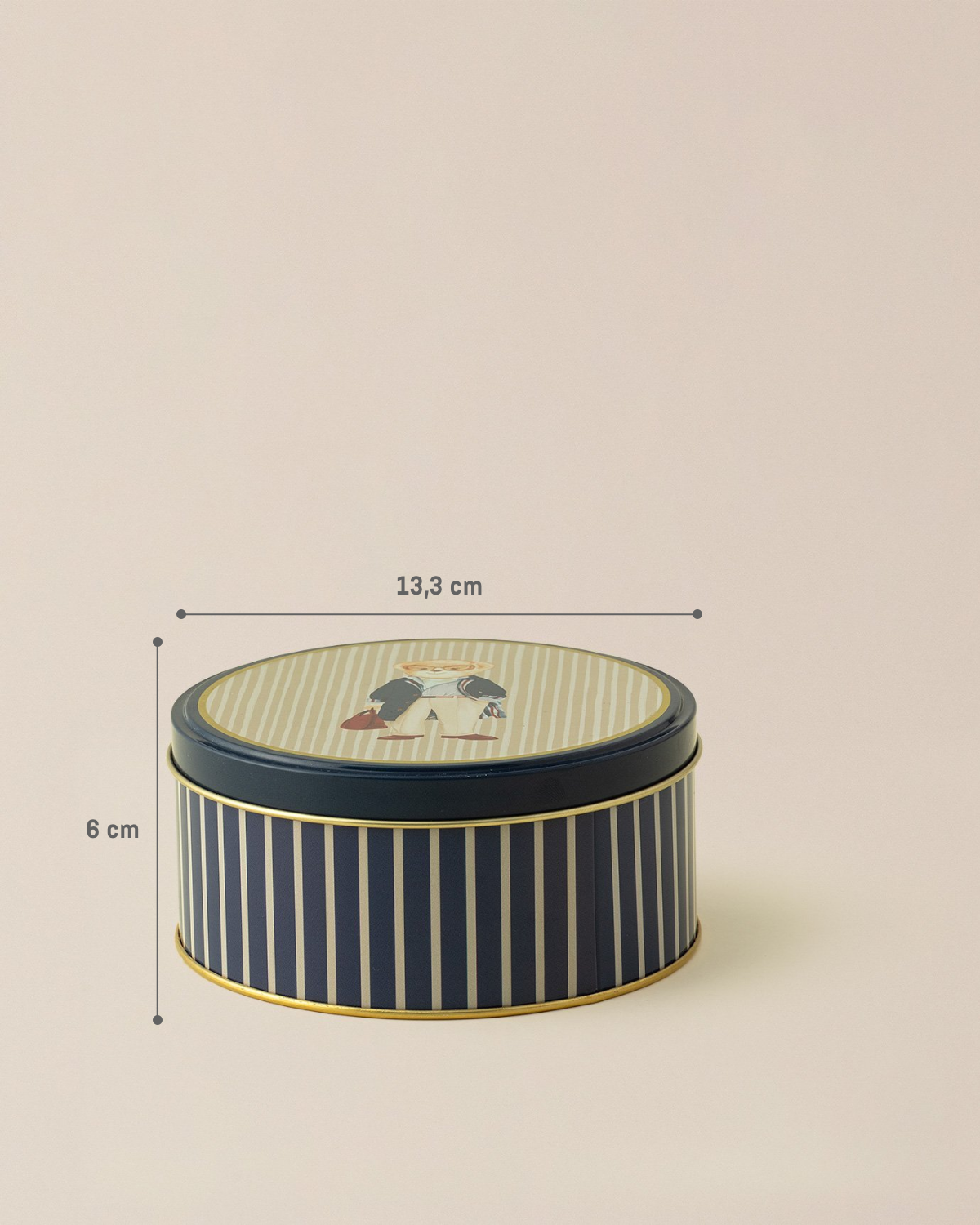 Round Metal Storage Canister - Modern Dual-Tone Kitchen Accent