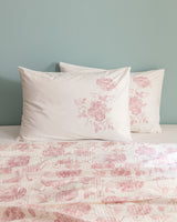 Twin Size Cotton Printed Pique Bedding Set - Powder Pink