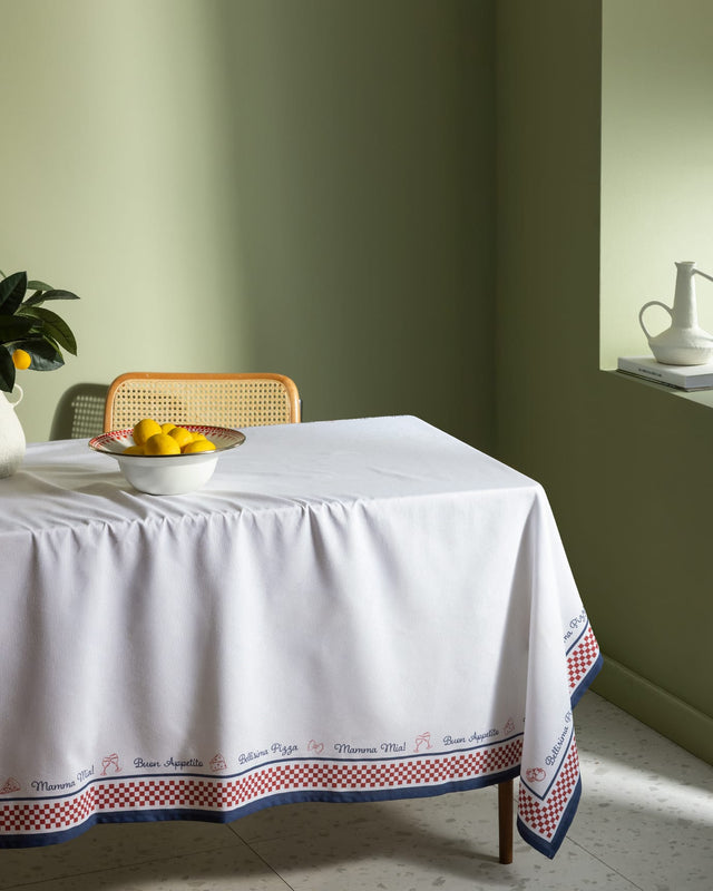 Chrysal Polycotton Tablecloth - Crisp White Design