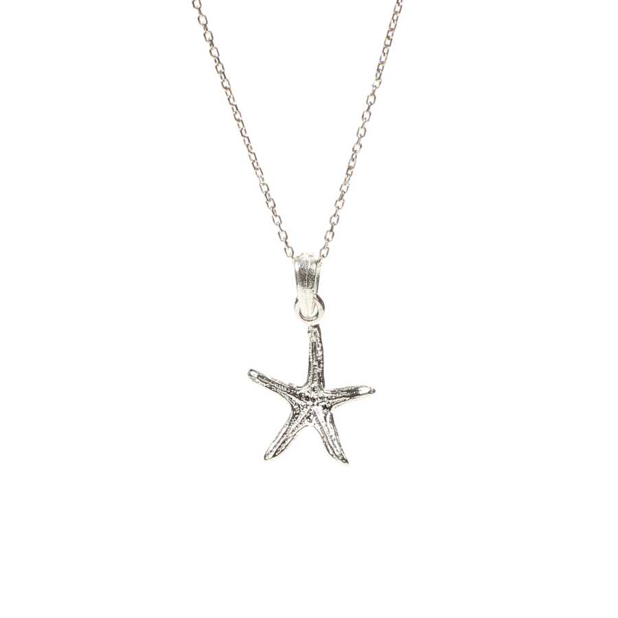 925 Sterling Silver Starfish Pendant Necklace - Ocean Charm