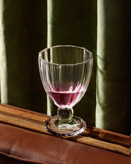 Clear Glass Tall Goblet Set of 4 - Elegant Modern Drinkware