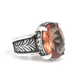 Men's Sterling Silver Zultanite Ring - Oval Cast Design