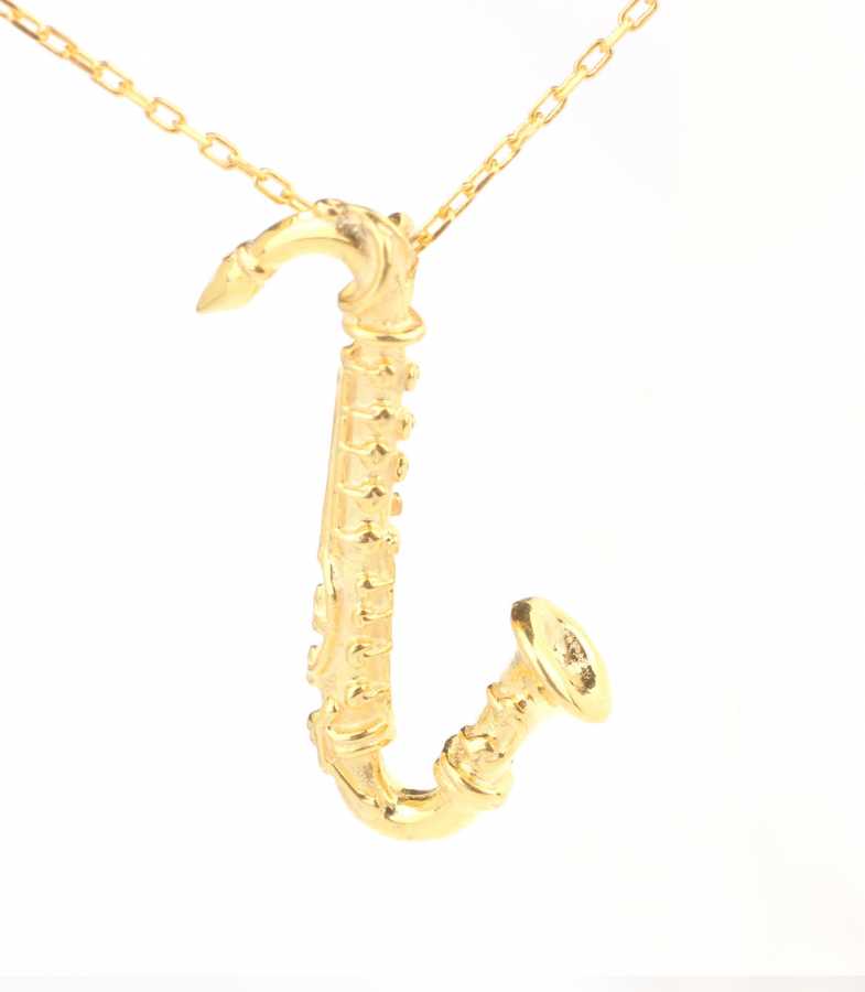 Premium Sterling Silver Saxophone Necklace