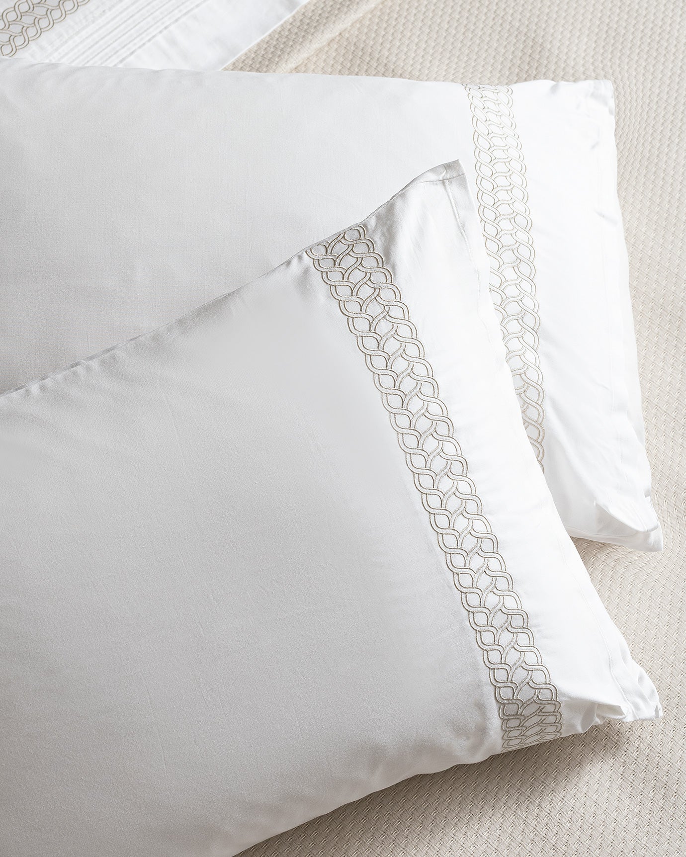 100% Cotton Double Pique Set - Elegant Embroidered Design