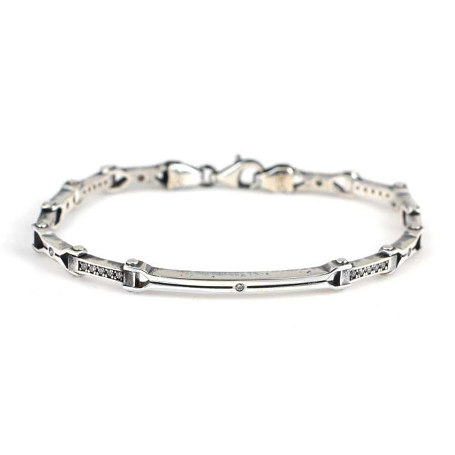 925 Sterling Silver Zircon Cast Design Bracelet