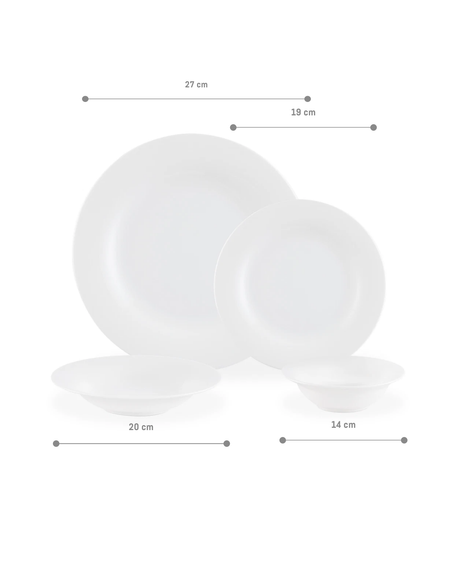 New Bone China 6-Person Dinner Set - Dormir Silver Accent