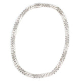Premium 925 Sterling Silver Stone Embellished Gourmet Chain Necklace