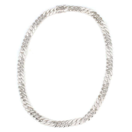 Premium 925 Sterling Silver Stone Embellished Gourmet Chain Necklace
