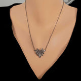 Sterling Silver Flower Pendant Necklace - Delicate Floral Design