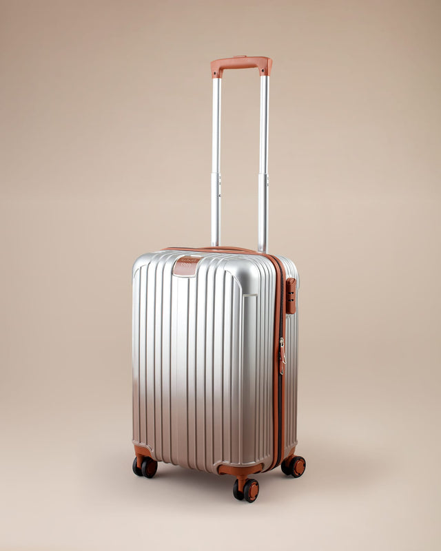 Silver Carry-On Luggage - Hardshell Travel Suitcase