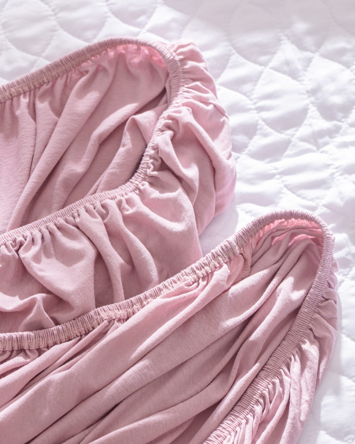 Valeria 100% Cotton Double Fitted Jersey Sheet - Dusty Rose