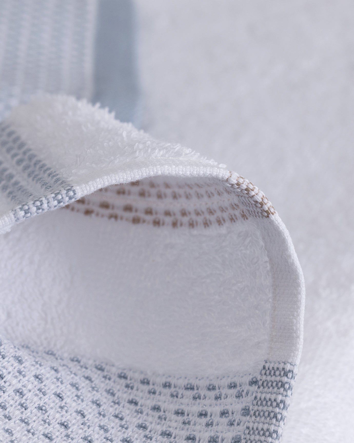 Luth Cotton Face Towel - Soft & Absorbent Hand Towel - Blue/Beige