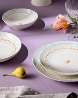 New Bone 6-Person 24-Piece Dinner Set - Elegant Blue Design