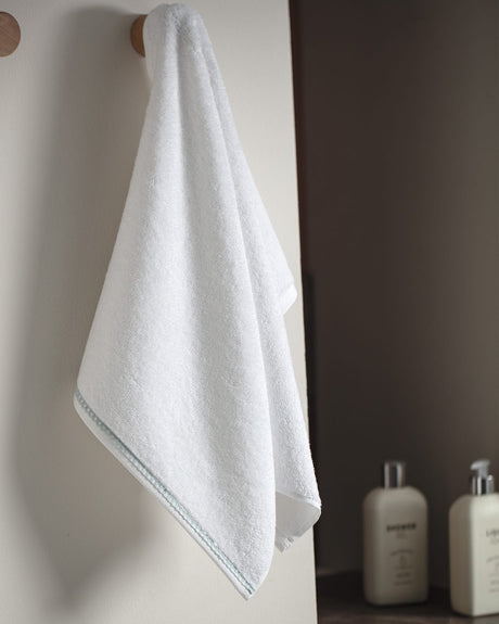 Premium 100% Cotton Face Towel - White & Mint Green