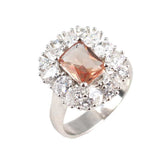 Sterling Silver Zultanite & Zircon Cluster Ring - Rectangular Design