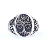925 Sterling Silver Men's Ring - Symbolic Tree of Life Design