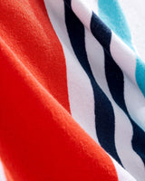 Denney 100% Cotton Beach Towel - Turquoise and Orange Stripe