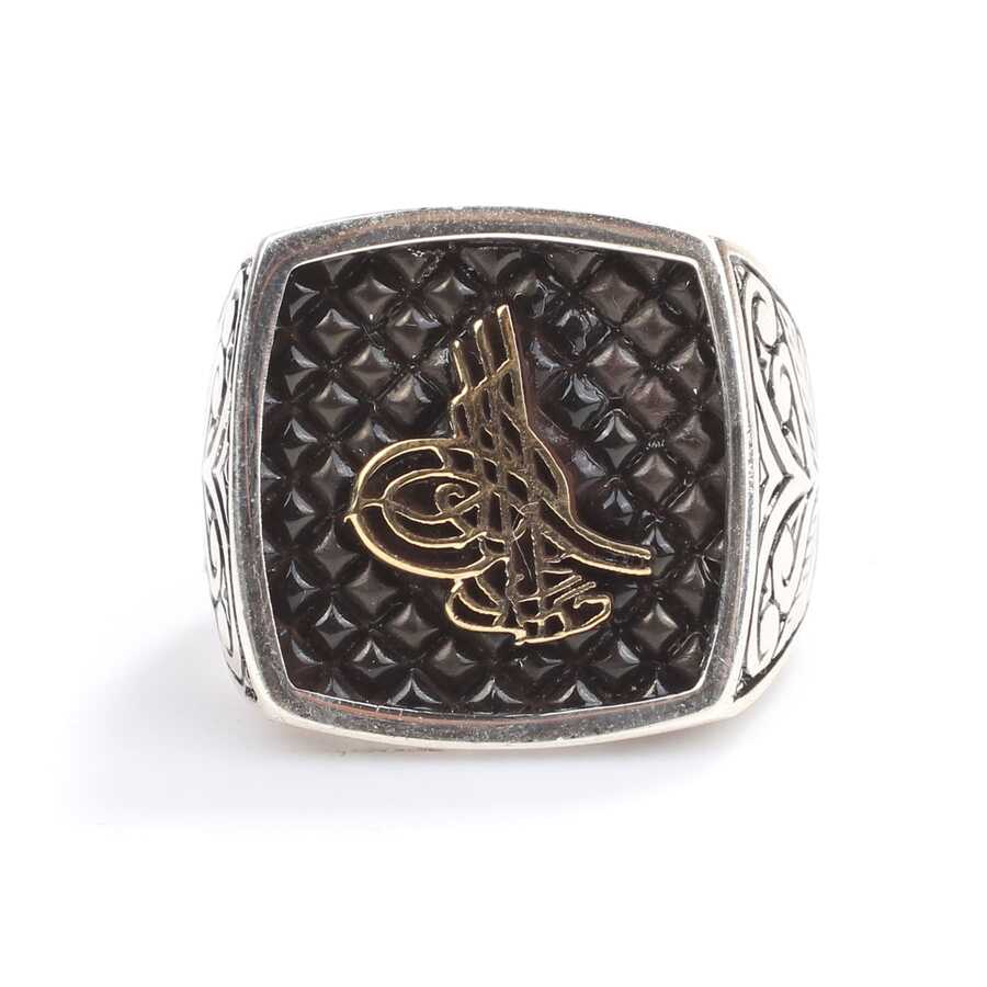 Sterling Silver Men's Ring - Ottoman Calligraphy Seal Design
