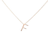 Personalized 925 Sterling Silver 3D Initial F Pendant Necklace