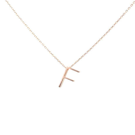 Personalized 925 Sterling Silver 3D Initial F Pendant Necklace