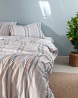 Cotton-Blend King Size Duvet Cover Set - Yarn-Dyed Weave