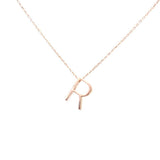 Premium Sterling Silver 3D R Initial Pendant Necklace
