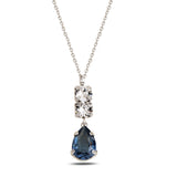 Swarovski Crystal Pendant Necklace - Elegant Pear Drop Dangle Design