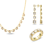 Sparkling Eternity Ring Set - Stackable Full Circle Bands