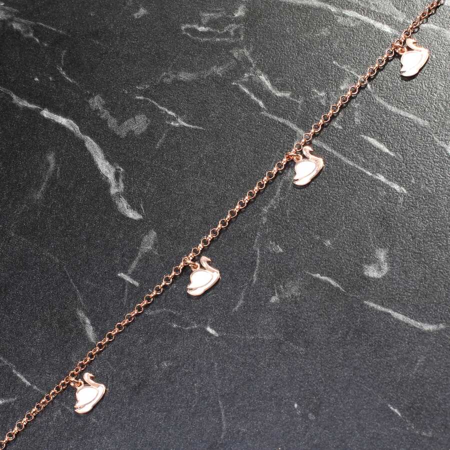 Professional Grade Sterling Silver Swan Anklet Set