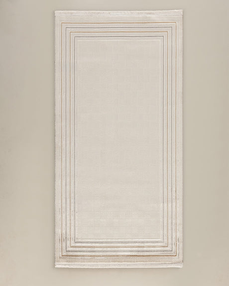 Soft Polyester Area Rug - Cream, Durable & Non-Slip