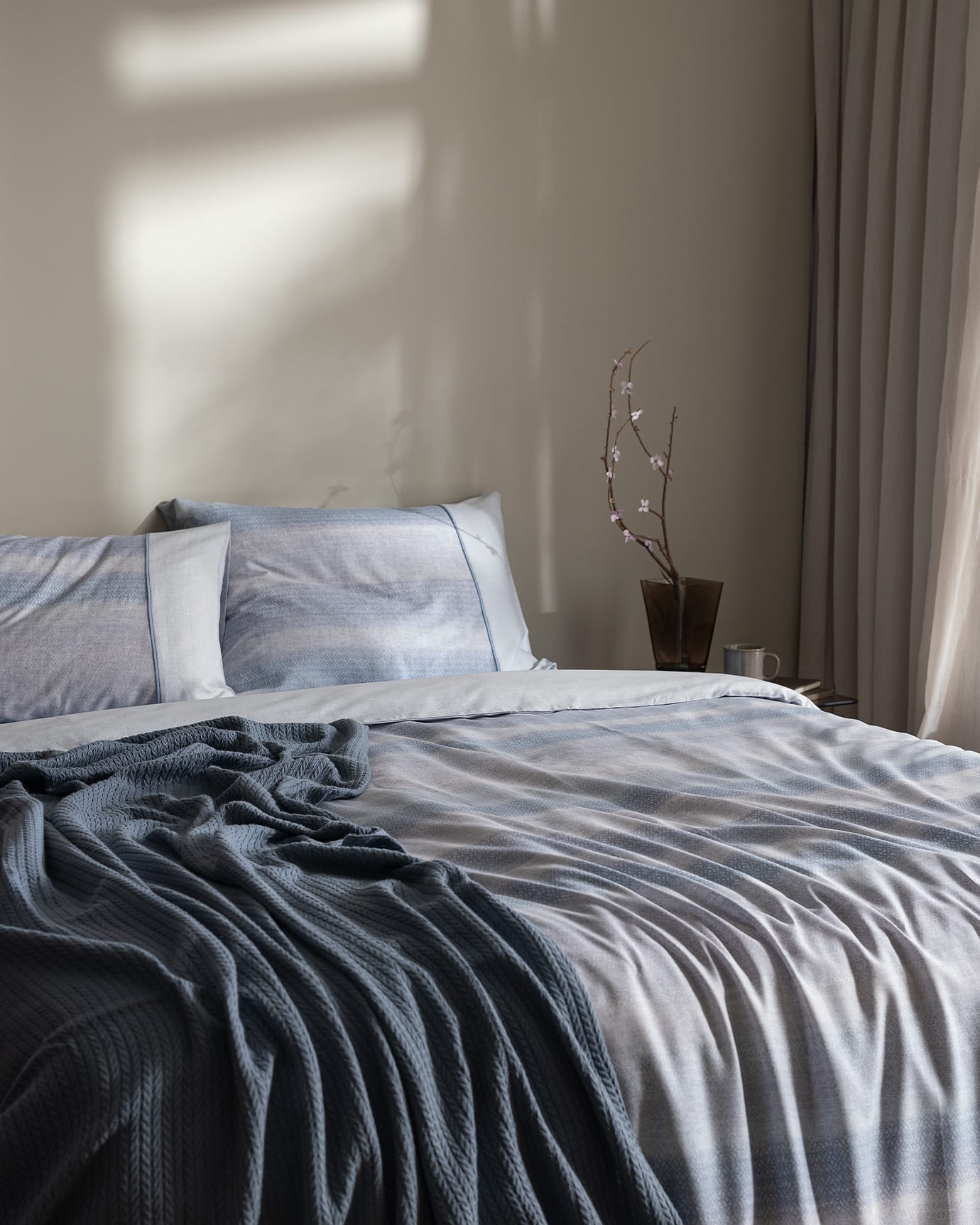 Candide Double 100% Cotton Crepe Print Duvet Cover Bedding Set