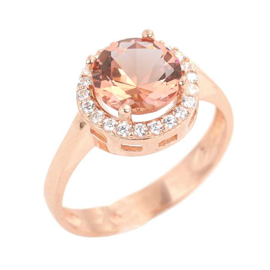 925 Sterling Silver Round Zultanite Ring with Zircon Accents