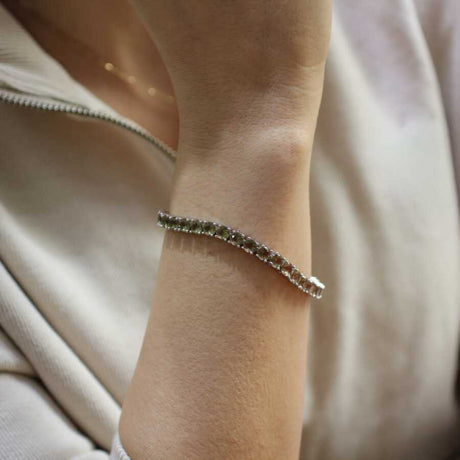 Sterling Silver Square Zultanite Line Bracelet - Captivating Gemstone