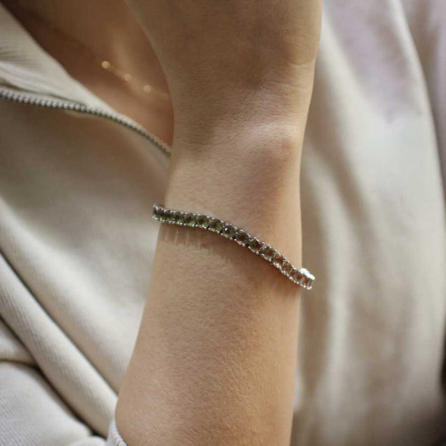 Sterling Silver Square Zultanite Line Bracelet - Captivating Gemstone