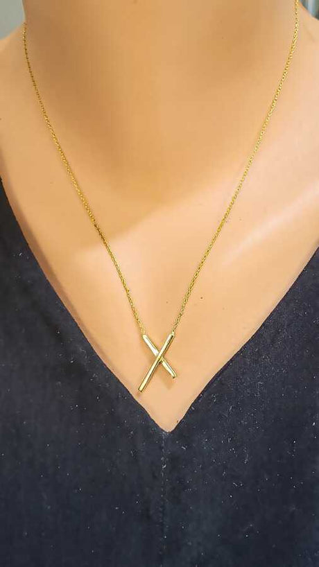 Premium 925 Sterling Silver X Design Necklace