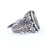 Bague Homme Robuste en Argent Sterling - Motif Complexe de la Tribu Kayi