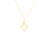 Professional Sterling Silver Double Triangle Necklace