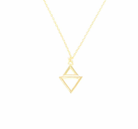 Professional Sterling Silver Double Triangle Necklace
