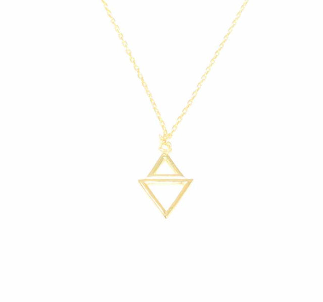 Professional Sterling Silver Double Triangle Necklace