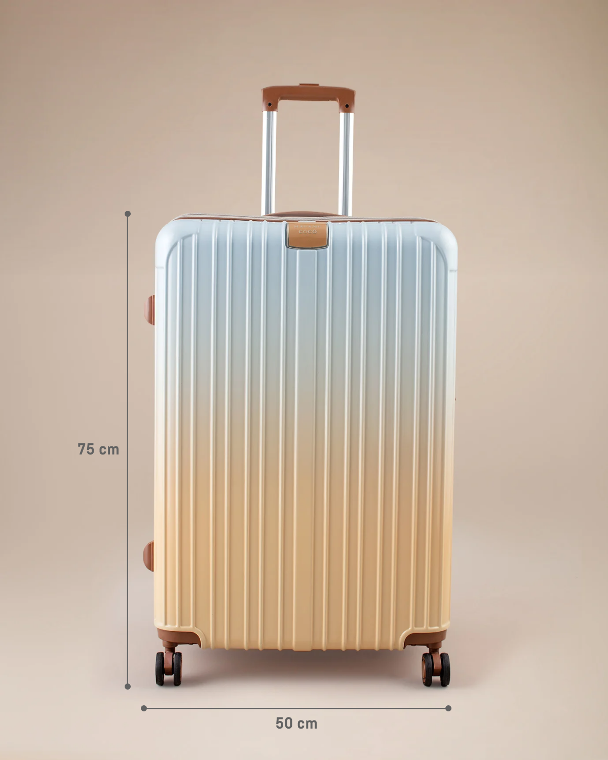Large Beige Travel Luggage Suitcase