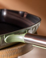 16 cm Non-Stick Grill Pan for Stovetop, Green Cookware