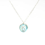 Sterling Silver Infinity Pendant Necklace - Synthetic Aquamarine