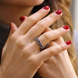 925 Sterling Silver Chain Link Ring - Contemporary & Elegant Style