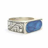 Premium 925 Sterling Silver Blue Enamel Men's Ring
