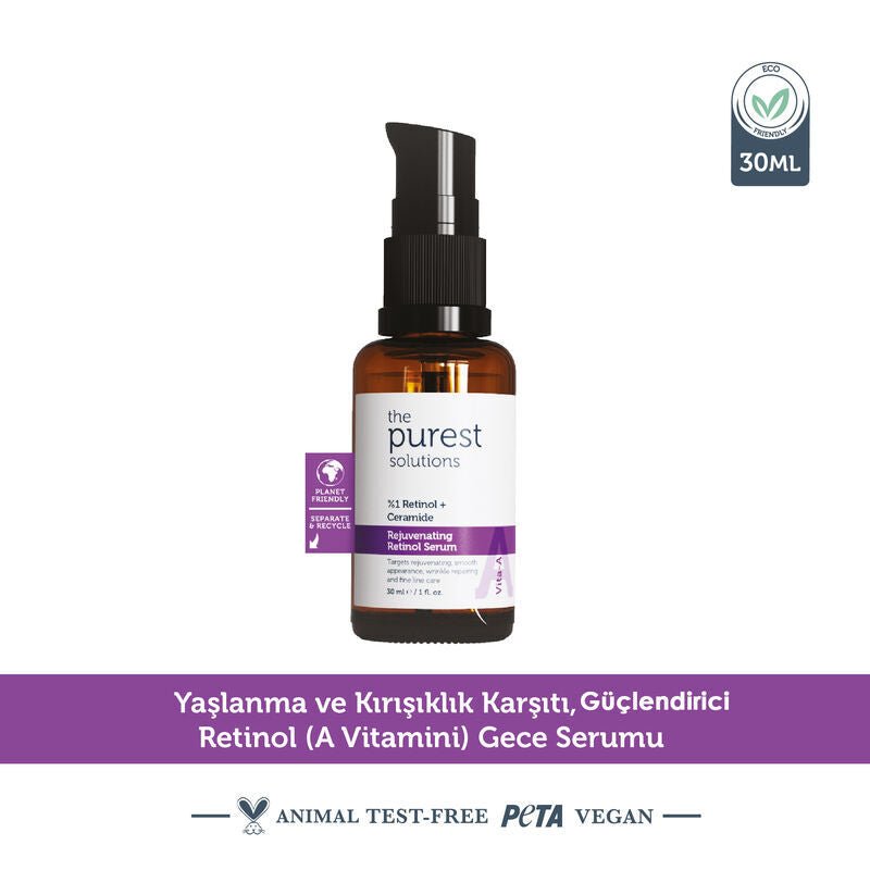 1% Retinol + Ceramide Rejuvenating Anti - Aging Face Serum - TryAladdin