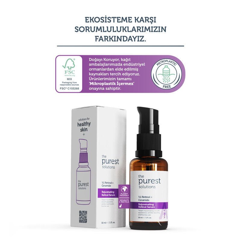 1% Retinol + Ceramide Rejuvenating Anti - Aging Face Serum - TryAladdin